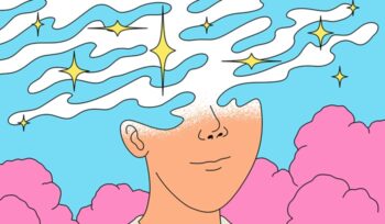 Illustration of human mind expanding and creating