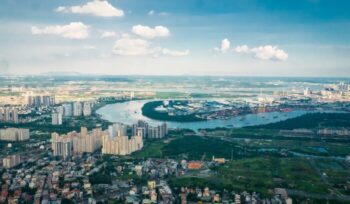 An aerial view of Saigon