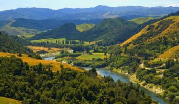 An aerial view of Whanganui River