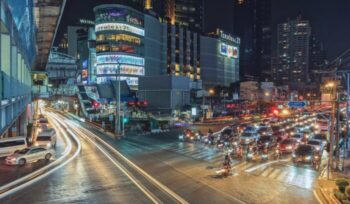 Bangkok traffic at night