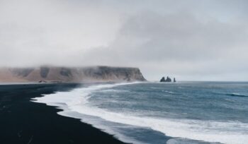 Black sand beach