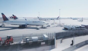 Delta Airlines planes at John F. Kennedy Airport Terminal 4 in New York City