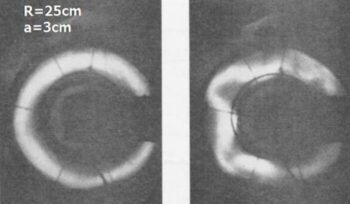 Early photo of plasma inside a pinch machine (Imperial College 1950–1951)