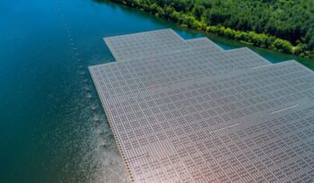 Floating solar panels