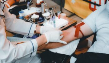 Person giving blood