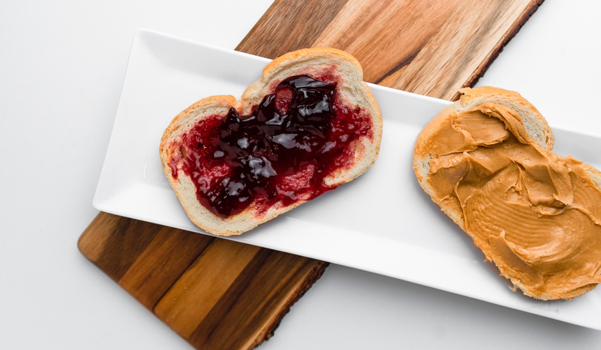 Peanut butter toast and jelly toast side by side, depicting the pursuit of inner purpose and outer purpose independently from one another.