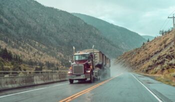 Semi truck on the road