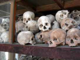 Skulls of Khmer Rouge victims