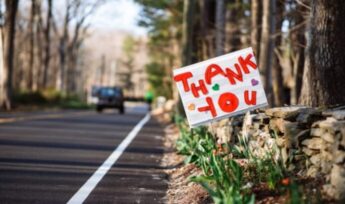 "Thank you" sign