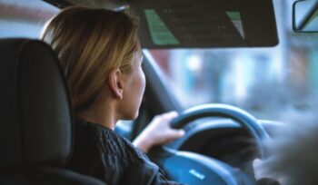 Young woman driving