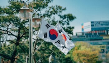 South Korean flags