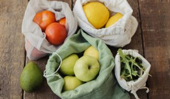Produce in reusable bags