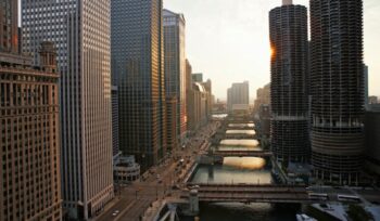 Downtown Chicago and Chicago River