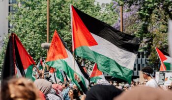 Palestinian flags
